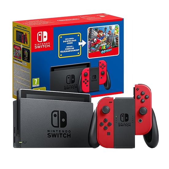 Nintendo Switch V2 Console + Super Mario Odyssey Red | Vipmobileshop.com