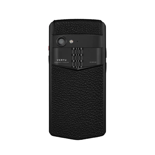 05 VERTU Aster P Gothic Calf Jade Black Leather Phone