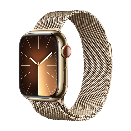 Watch Apple Watch Series 9 LTE 41mm Gold Stainless Steel Case with Milanese Loop - Gold EU