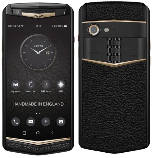 VERTU Aster P Gothic Yellow Gold Screw Calf Jade Black