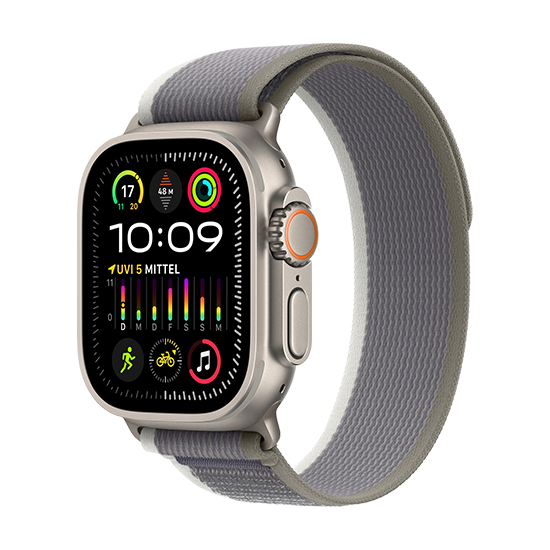 Watch Apple Watch Ultra 2 LTE 49mm Titanium Case with Trail Loop M/L - Green/Grey EU