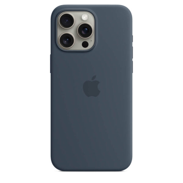 Оригинален Силиконов Калъф за iPhone 15 Pro, Silicone Magsafe Case, Storm Blue