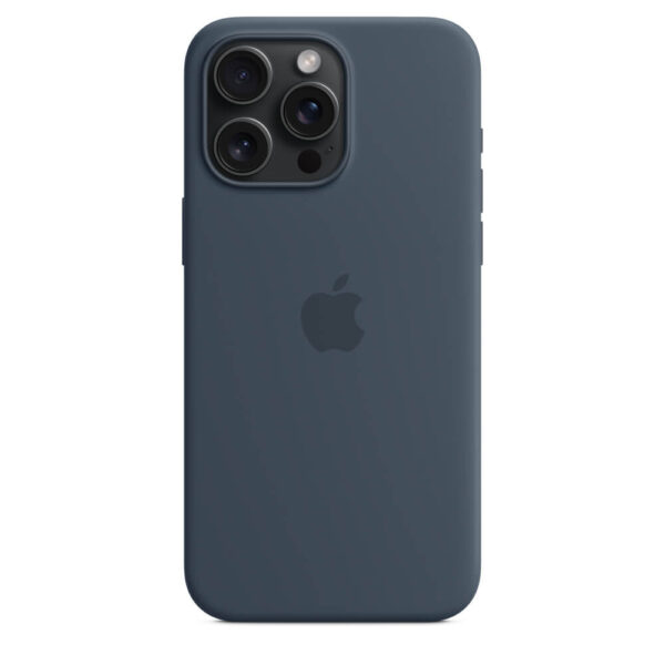 Оригинален Силиконов Калъф за iPhone 15 Pro, Silicone Magsafe Case, Storm Blue