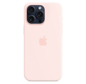 Оригинален Силиконов Калъф за iPhone 15 Pro, Silicone Magsafe Case, Light Pink