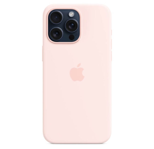 Оригинален Силиконов Калъф за iPhone 15 Pro, Silicone Magsafe Case, Light Pink