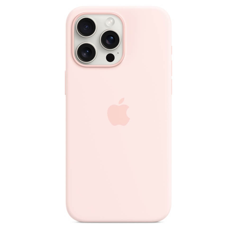 Оригинален Силиконов Калъф за iPhone 15 Pro, Silicone Magsafe Case, Light Pink