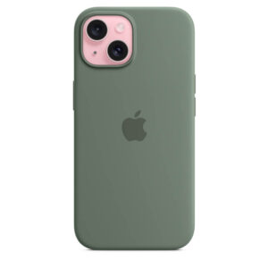 Оригинален Силиконов Калъф за iPhone 15, Silicone MagSafe Case MT0X3ZM/A, Зелен Cypress