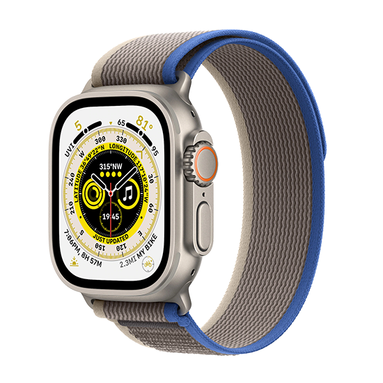 Watch Apple Watch Ultra LTE 49mm Titanium Case with Trail Loop M/L - Blue/Grey EU