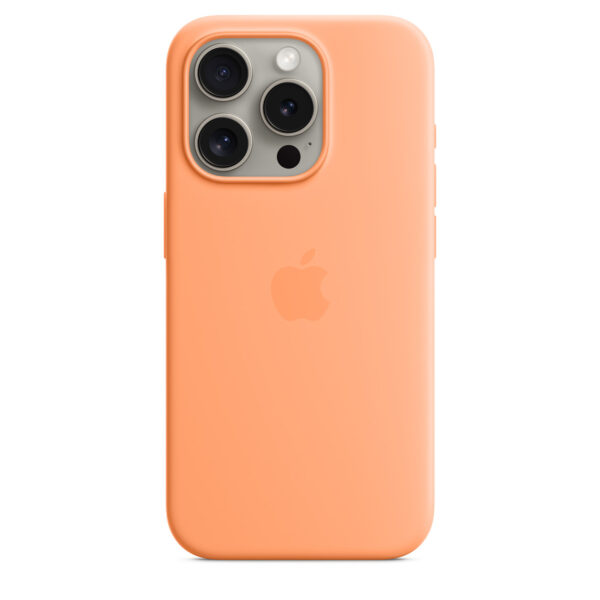 iPhone 15 Pro Silicone Case with MagSafe - Orange Sorbet