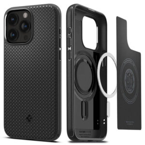 Magsafe Противоударен Калъф за iPhone 15 Pro Max, SPIGEN Mag Armor Case, Черен