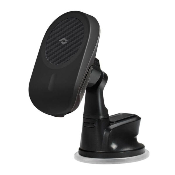 Безжично Зарядно за Кола с Magsafe, PITAKA MagEZ Car Mount Pro Suction Cup 15W, Черен