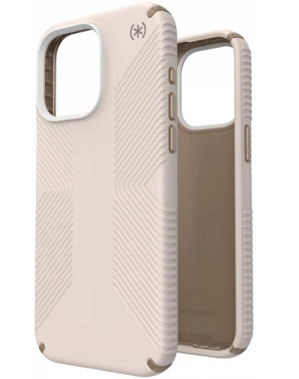 Екстремен Калъф за iPhone 15 Pro Max, SPECK Presidio 2 Grip Case, Бежов