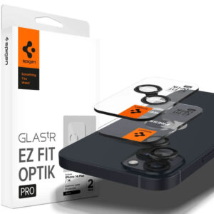 Протектор за Камерата на iPhone 15, SPIGEN EZ Fit Glass, Черен