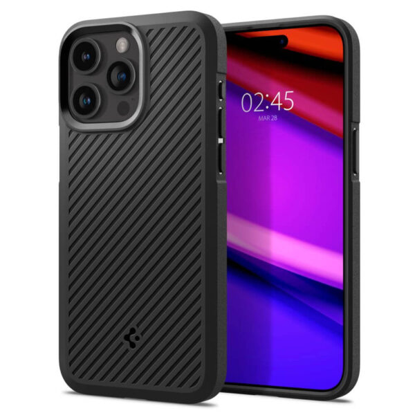 Противоударен Силиконов Калъф за iPhone 15 Pro, SPIGEN Core Armor Case, Черен