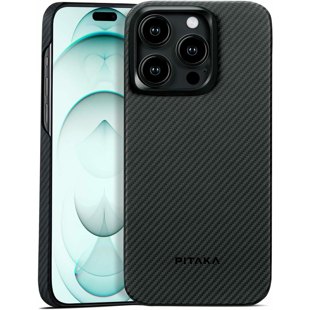 PITAKA MagEZ Case 4 iPhone 15 Pro Max, Aramid Fiber 600D, MagSafe - Thin & Light