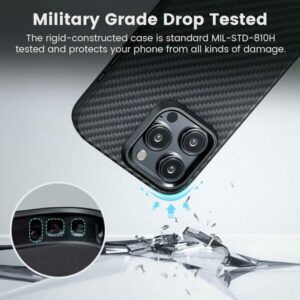 PITAKA MagEZ Pro 4 Case iPhone 15 Pro 1500D, MagSafe - Black/Grey (Twill) Protective and Shockproof