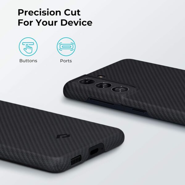 PITAKA MagEZ Case for Samsung Galaxy S21+ (6.7'') Air Case Black/Grey (Twill), aramid fiber (PROMO)