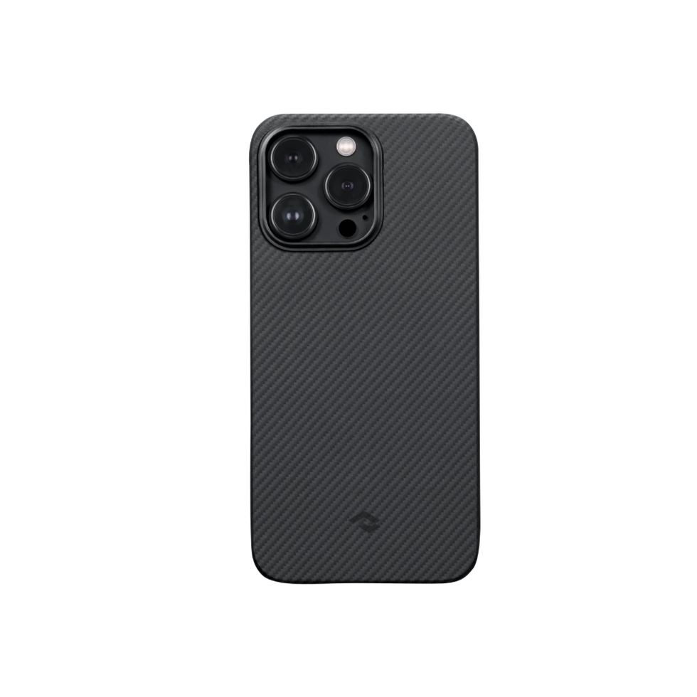 PITAKA MagEZ Case 3 For iPhone 14 Pro (6.1'') 600D Black/Grey (Twill), MagSafe