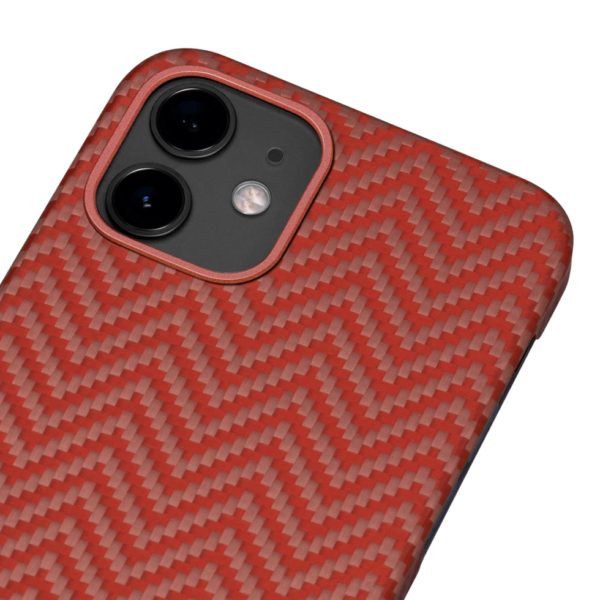 PITAKA MagEZ Case For iPhone 12 (6.1”) Red/Orange (Herringbone)(PROMO)