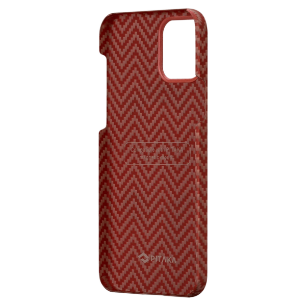 PITAKA MagEZ Case For iPhone 12 (6.1”) Red/Orange (Herringbone)(PROMO)