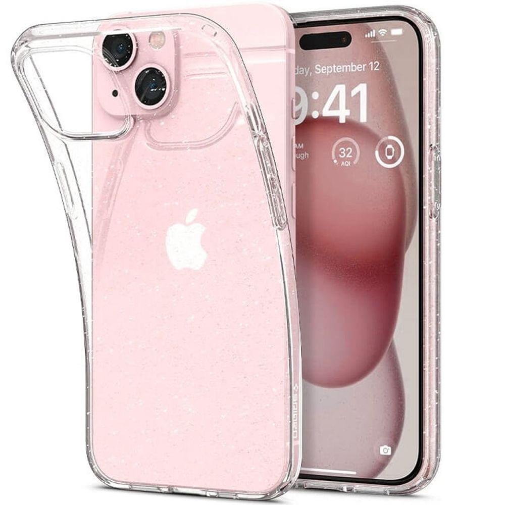 Блестящ Калъф за iPhone 15, SPIGEN Liquid Crystal Glitter Case, Прозрачен