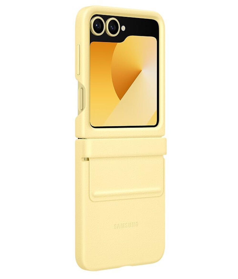 Оригинален Кожен Калъф SAMSUNG Z Flip 6, Kindsuit Case EF-VF741PYE, Жълт