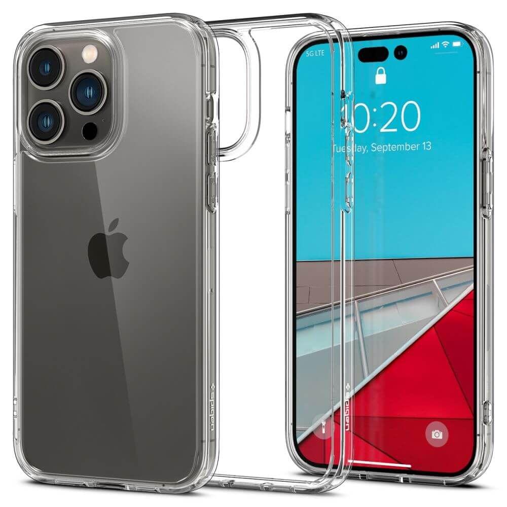 Противоударен Калъф за iPhone 14 Pro Max, SPIGEN Ultra Hybrid Case, Прозрачен