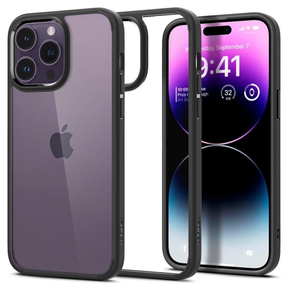 Противоударен Калъф за iPhone 14 Pro Max, SPIGEN Ultra Hybrid Case, Черен