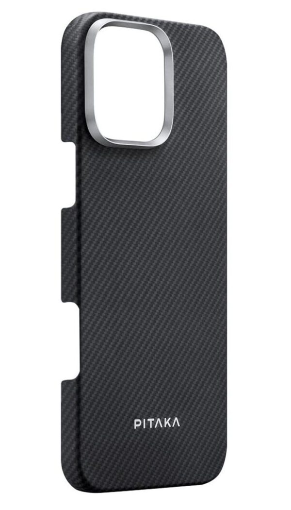 PITAKA MagSafe Case iPhone 16 Pro, PITAKA Ultra-Slim Case Black-Grey Twill, Black