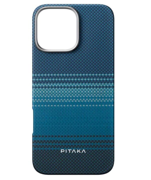 PITAKA MagSafe Калъф за iPhone 16 Pro Max, PITAKA Tactile Woven Case Moonrise, Син