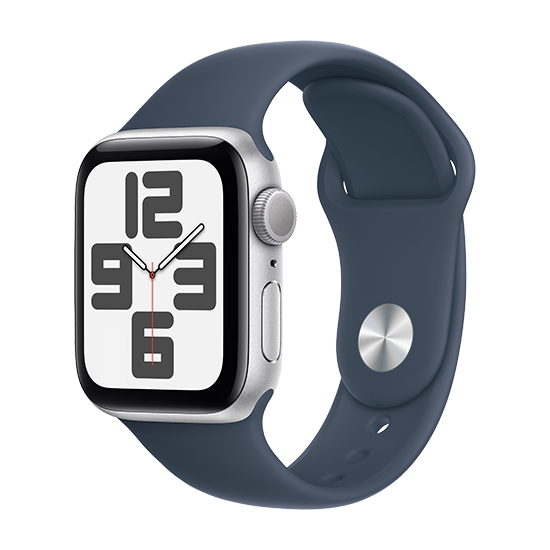 Watch Apple Watch SE2 (2023) GPS 40mm Silver Aluminium Case with Sport Band M/L - Storm Blue