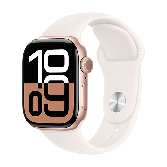 Watch Apple Watch Series 10 GPS 42mm Rose Gold Aluminium Case with Sport Band S/M - Light Blush