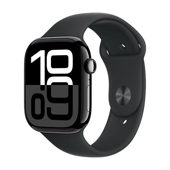 Watch Apple Watch Series 10 GPS 46mm Jet Black Aluminium Case with Sport Band M/L - Black