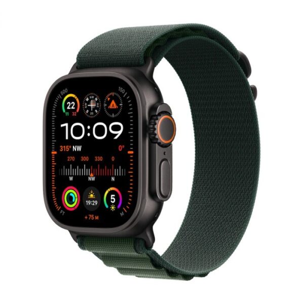 Apple Watch Ultra 2 Black LTE 49mm Titanium Case with Alpine Loop S - Dark Green (2024)