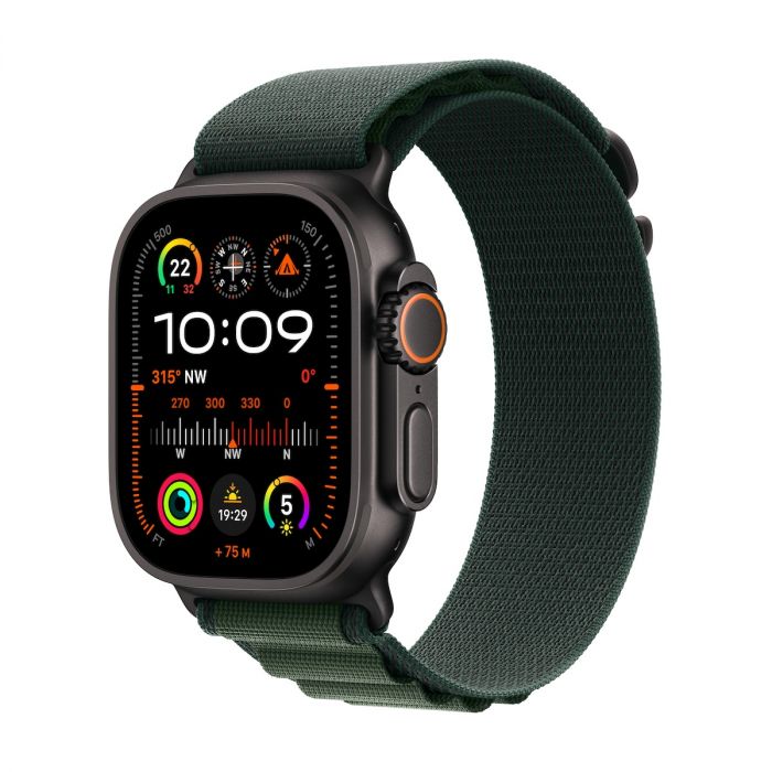 Apple Watch Ultra 2 Black LTE 49mm Titanium Case with Alpine Loop S - Dark Green (2024)