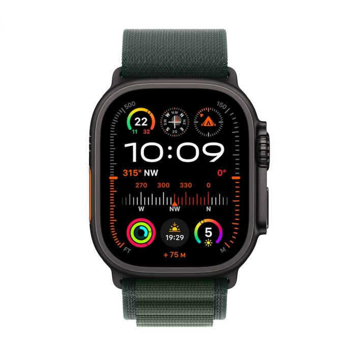 Apple Watch Ultra 2 Black LTE 49mm Titanium Case with Alpine Loop S - Dark Green (2024)