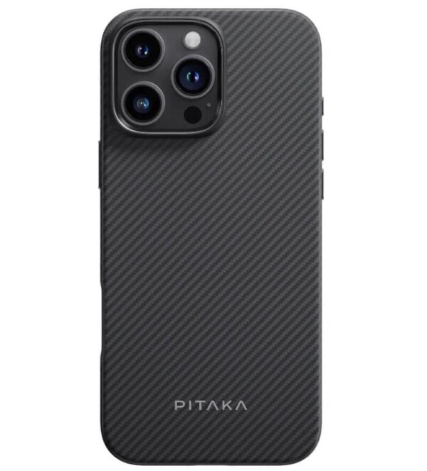 PITAKA MagSafe Калъф за iPhone 16 Pro Max, PITAKA Military-Grade Protective Black-Grey Twill Case, Черен