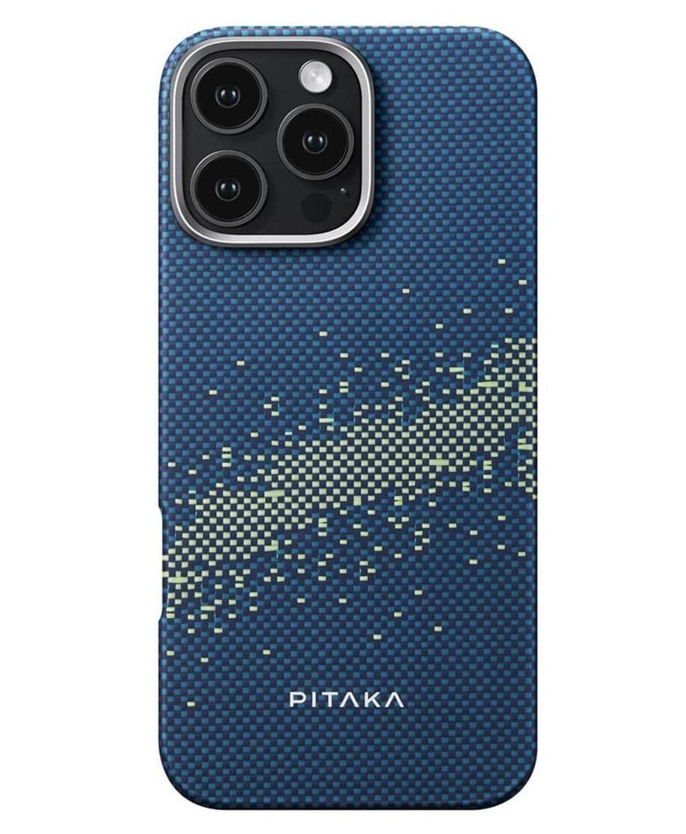 PITAKA MagSafe Калъф за iPhone 16 Pro Max, PITAKA Tactile Woven StarPeak Milky Way Case, Син