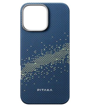 PITAKA MagSafe Калъф за iPhone 16 Pro Max, PITAKA Tactile Woven StarPeak Milky Way Case, Син