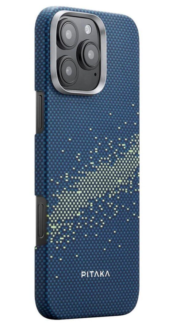 PITAKA MagSafe Калъф за iPhone 16 Pro Max, PITAKA Tactile Woven StarPeak Milky Way Case, Син - Image 4