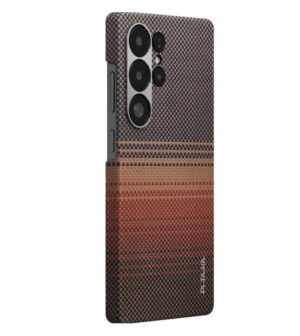 Magsafe Калъф за SAMSUNG S25 Ultra, PITAKA Tactile Woven Case Sunset, Кафяв