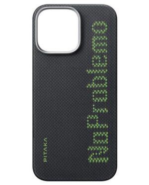 PITAKA Magsafe Калъф за iPhone 16 Pro Max, PITAKA x Aries Tactile Woven NoProblemo Case, Черен