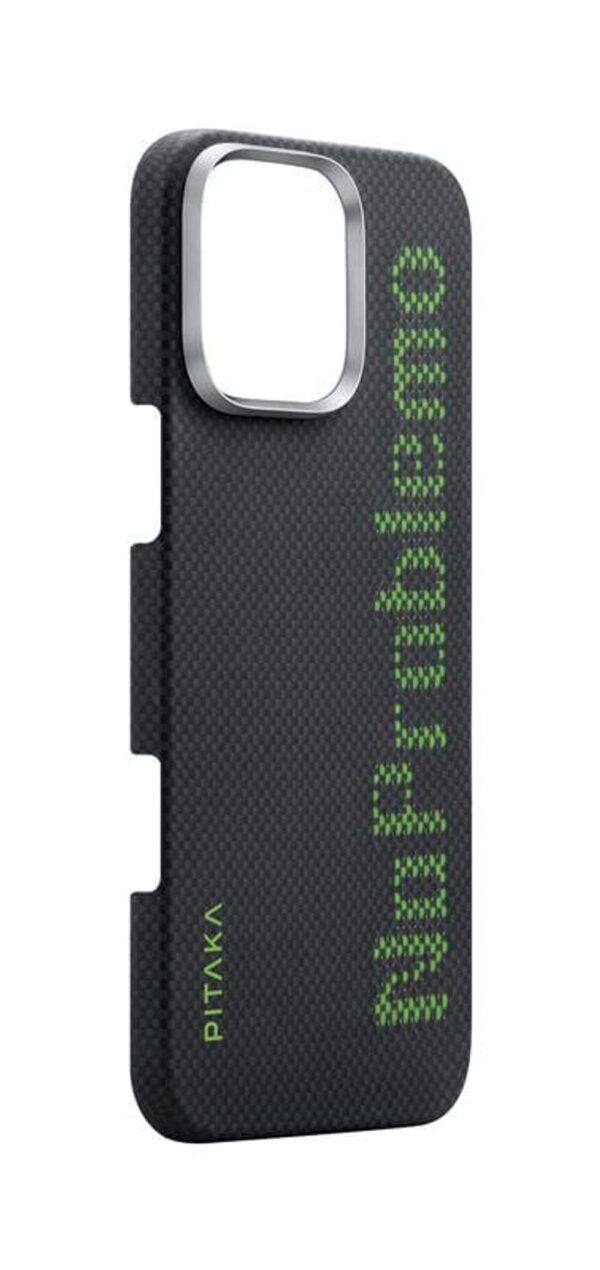 PITAKA Magsafe Калъф за iPhone 16 Pro Max, PITAKA x Aries Tactile Woven NoProblemo Case, Черен - Image 4