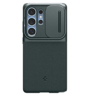 Калъф с Камерен Предпазител за SAMSUNG S25 Ultra, SPIGEN Optik Armor Case, Зелен