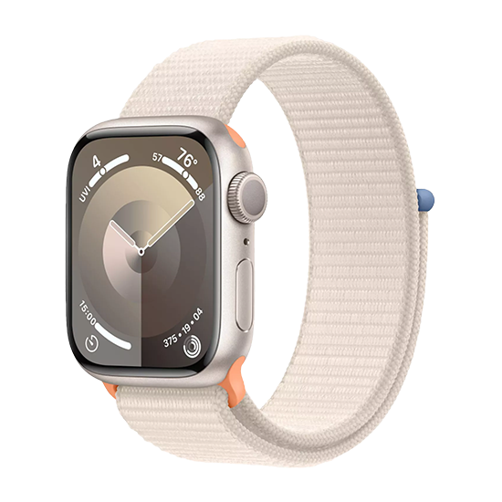 Apple Watch Series 9 LTE 41mm Starlight Aluminium Case with Sport Loop - Starlight