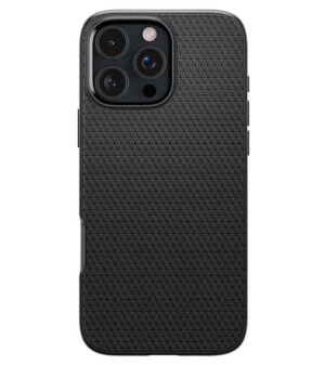 SPIGEN Противоударен Калъф за iPhone 16 Pro Max, SPIGEN Liquid Air Case, Черен