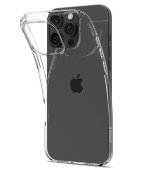 SPIGEN Противоударен Силиконов Калъф за iPhone 16 Pro Max, SPIGEN Liquid Crystal Case, Прозрачен