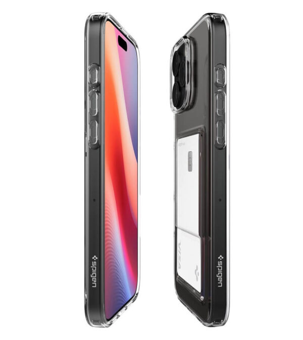 Калъф с Джоб за Карти за iPhone 16 Pro, SPIGEN Crystal Slot Case, Прозрачен - Image 4
