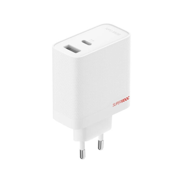 Оригинално Зарядно с Кабел, OnePlus SuperVooc 80W Dual GaN Adapter Kit, Бял - Image 3