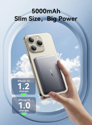 MagSafe Външна Батерия за iPhone, Joyroom Ultra-Slim 5000mAh, Сив